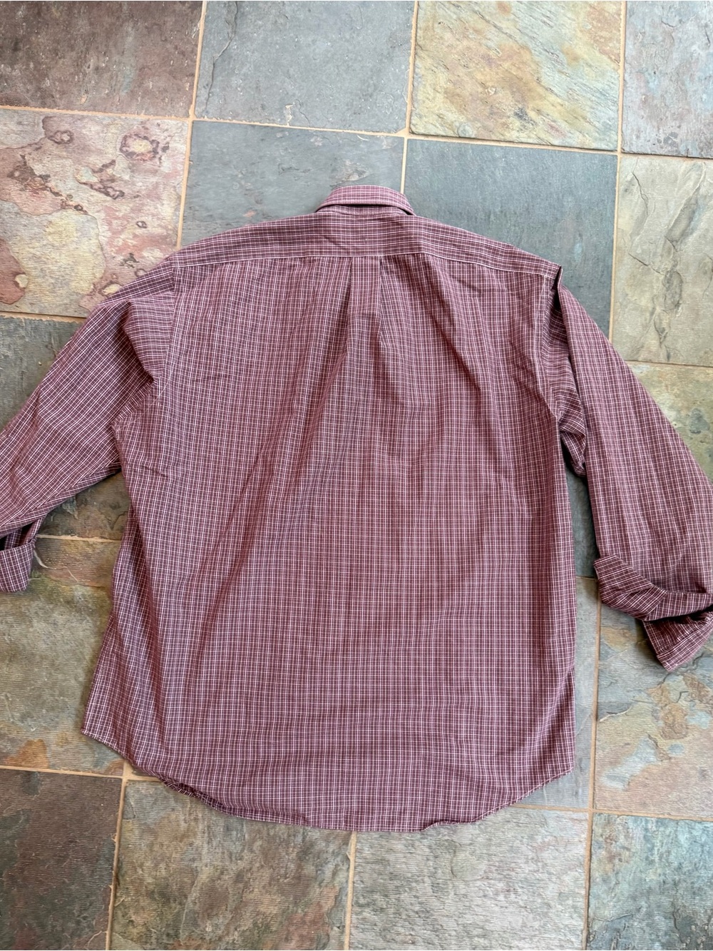 Ralph Lauren Men's Button-Down Shirt - Burgundy Plaid- L - Picture 5 of 5